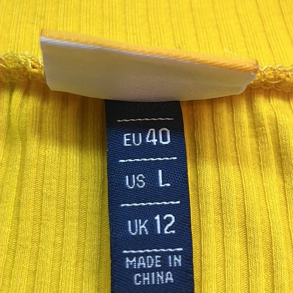 Ellesse Yellow W/ White Stripe Womens US L EU 40 UK 12 Body High Neck Bodysuit - Picture 4 of 16